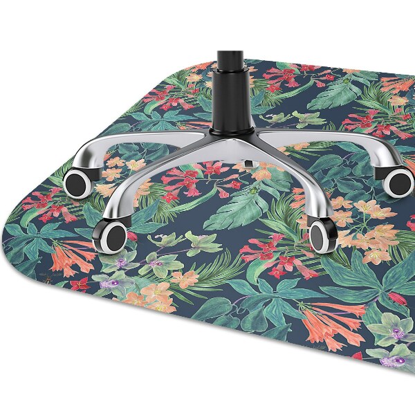 Tapis fauteuil bureau Composition tropicale
