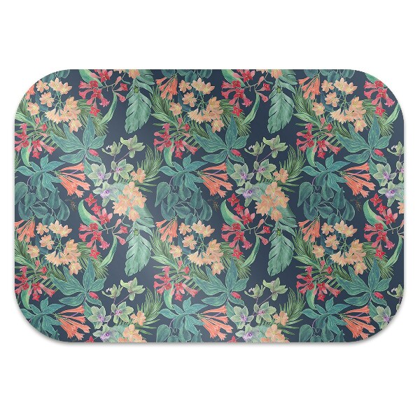 Tapis fauteuil bureau Composition tropicale