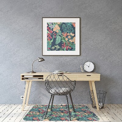 Tapis fauteuil bureau Composition tropicale