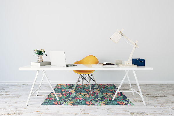 Tapis fauteuil bureau Composition tropicale