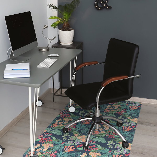 Tapis fauteuil bureau Composition tropicale