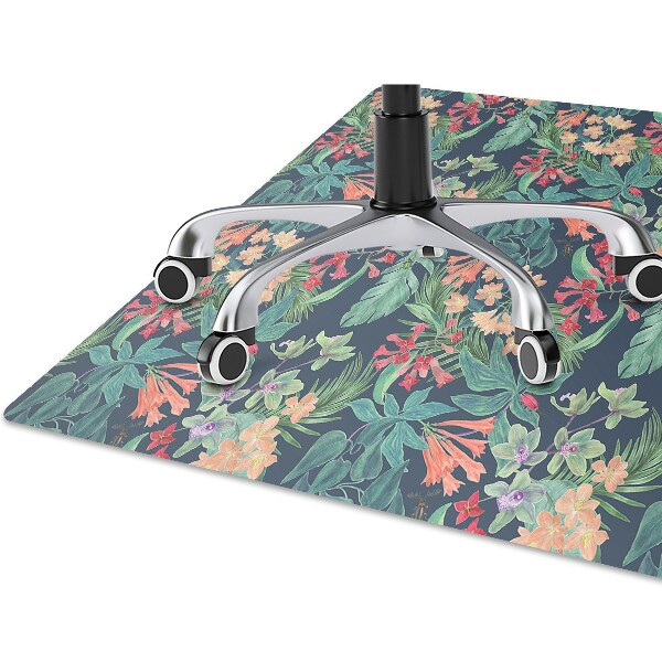 Tapis fauteuil bureau Composition tropicale