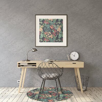 Tapis fauteuil bureau Composition tropicale