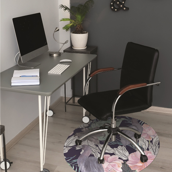 Tapis protège sol Oiseaux en fleurs