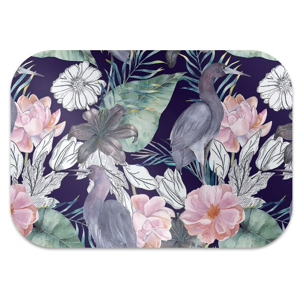Tapis protège sol Oiseaux en fleurs