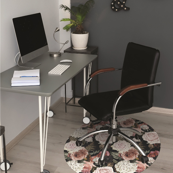 Tapis de chaise de bureau Fleurs baroques