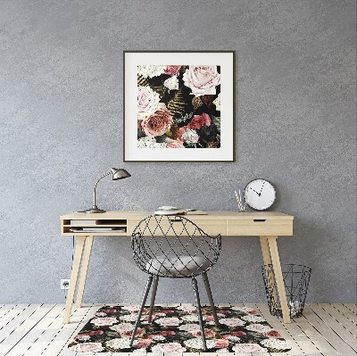 Tapis de chaise de bureau Fleurs baroques