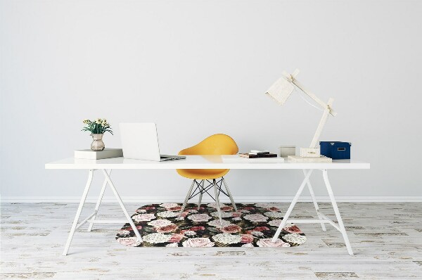 Tapis de chaise de bureau Fleurs baroques