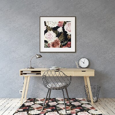 Tapis de chaise de bureau Fleurs baroques