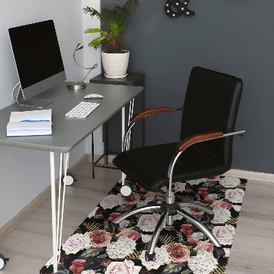 Tapis de chaise de bureau Fleurs baroques