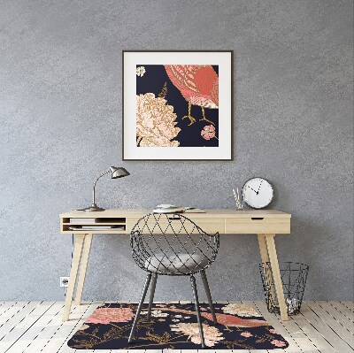 Tapis fauteuil bureau do biura Pivoine avec un oiseau