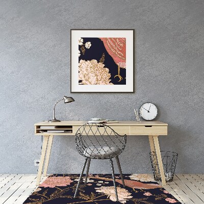 Tapis fauteuil bureau do biura Pivoine avec un oiseau