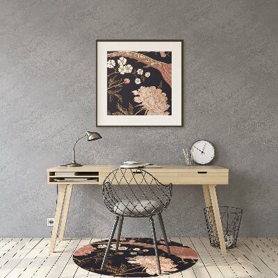 Tapis fauteuil bureau do biura Pivoine avec un oiseau