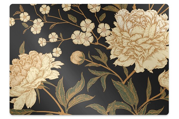 Tapis bureau Pivoine blanche