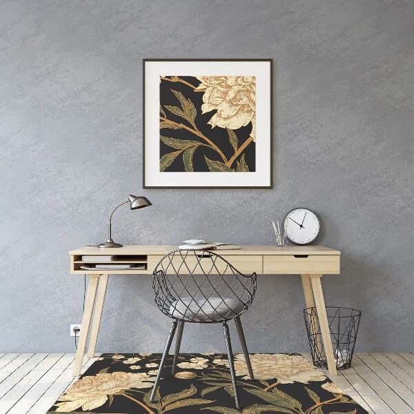 Tapis bureau Pivoine blanche