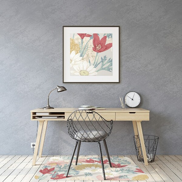 Tapis de chaise de bureau Fleurs de printemps