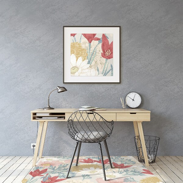 Tapis de chaise de bureau Fleurs de printemps