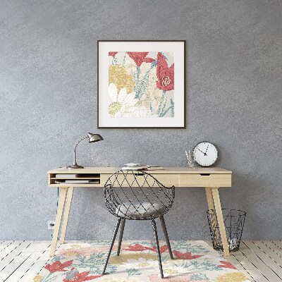 Tapis de chaise de bureau Fleurs de printemps