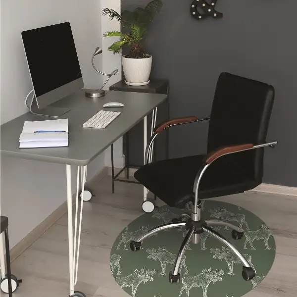 Tapis fauteuil bureau Elk sur un fond vert