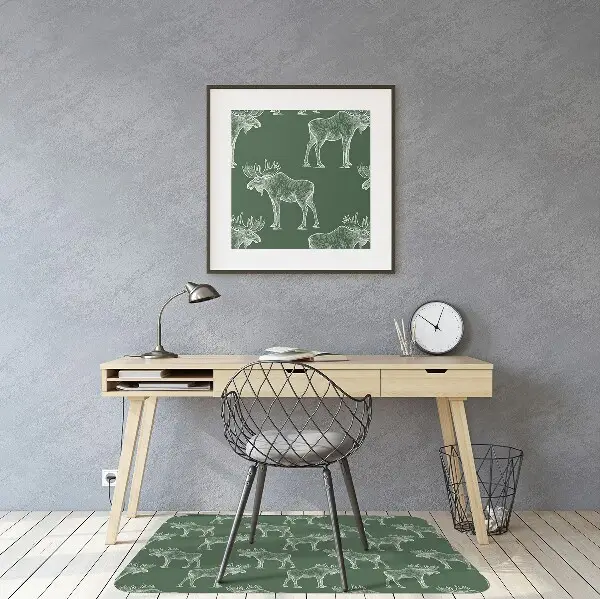Tapis fauteuil bureau Elk sur un fond vert