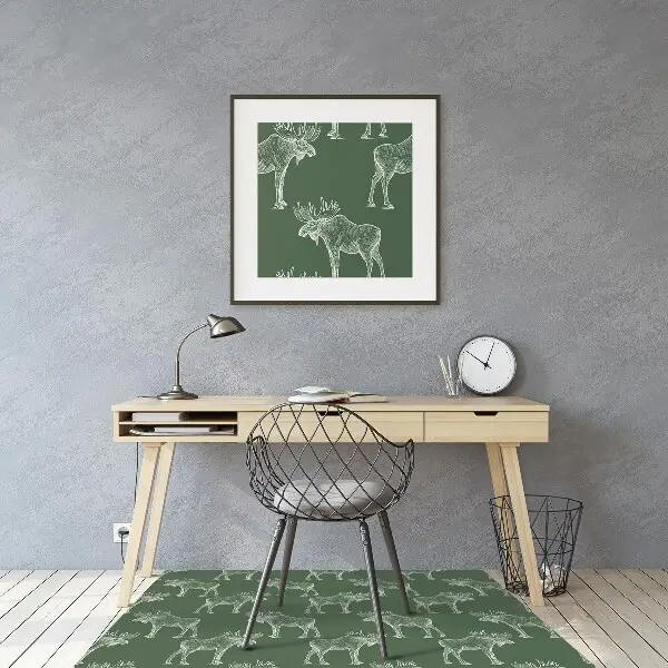 Tapis fauteuil bureau Elk sur un fond vert