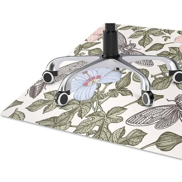 Tapis de chaise Papillons parmi les fleurs