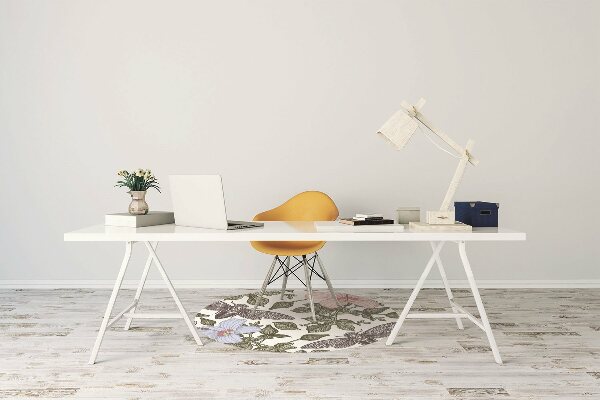 Tapis de chaise Papillons parmi les fleurs