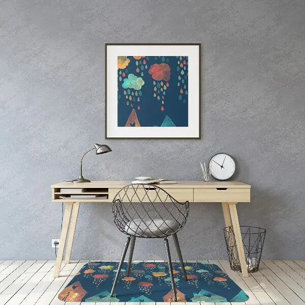 Tapis bureau Maisons colorées
