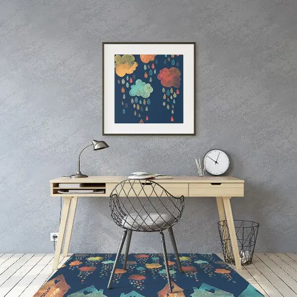 Tapis bureau Maisons colorées
