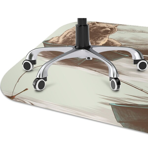 Tapis pour chaise de bureau Ours dans un bateau