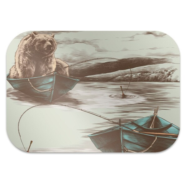 Tapis pour chaise de bureau Ours dans un bateau