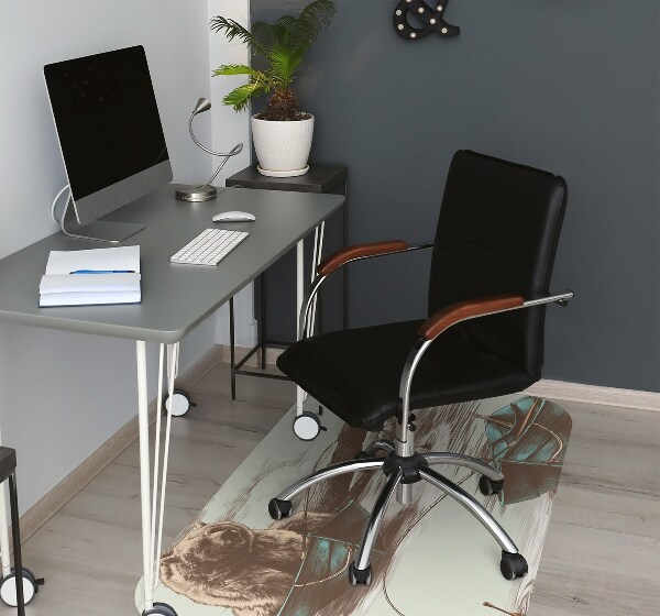 Tapis pour chaise de bureau Ours dans un bateau
