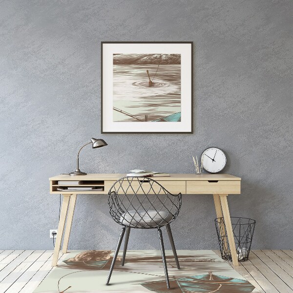Tapis pour chaise de bureau Ours dans un bateau