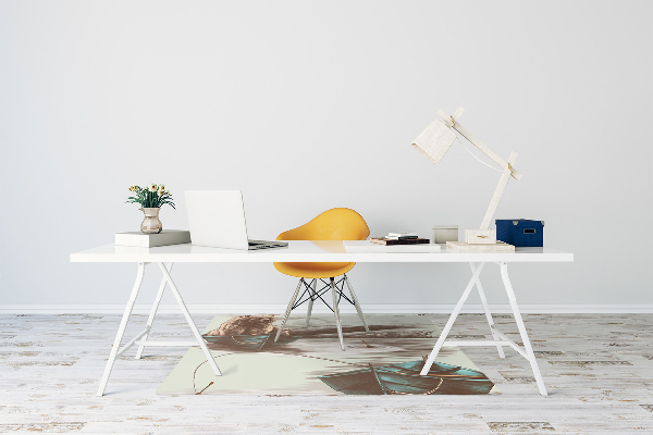 Tapis pour chaise de bureau Ours dans un bateau
