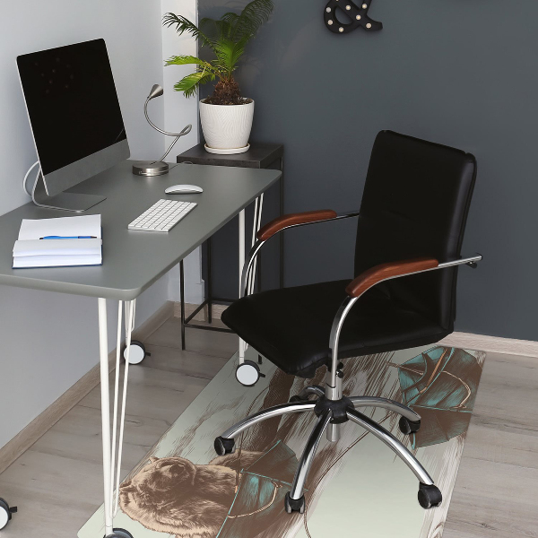 Tapis pour chaise de bureau Ours dans un bateau