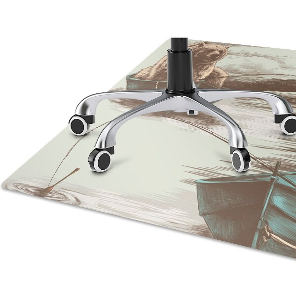 Tapis pour chaise de bureau Ours dans un bateau