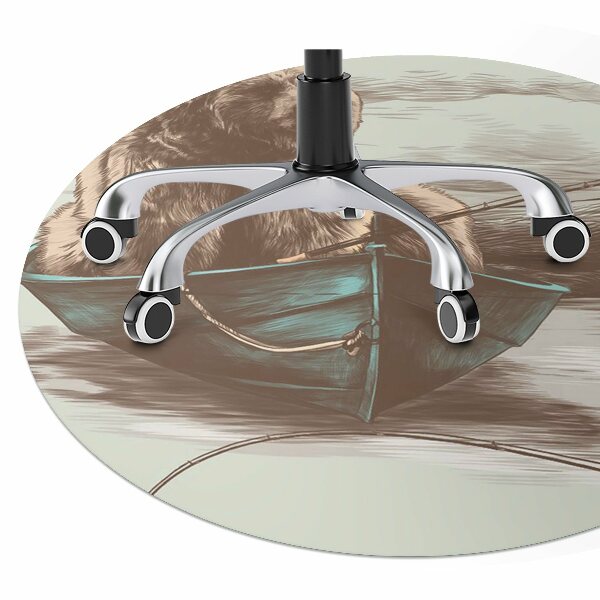 Tapis pour chaise de bureau Ours dans un bateau
