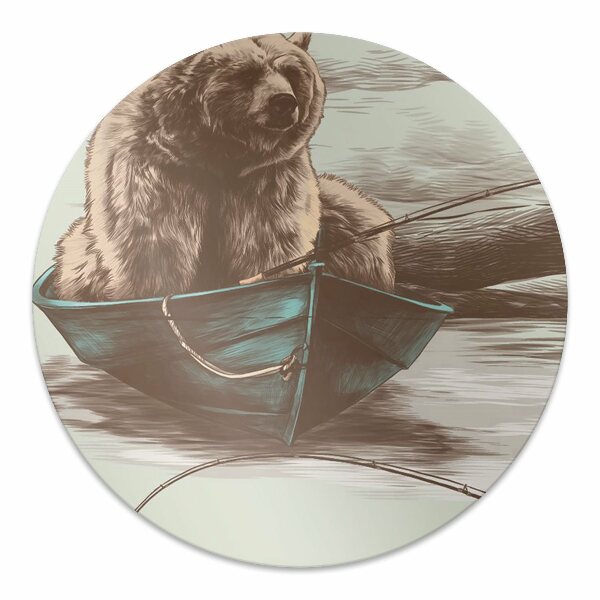 Tapis pour chaise de bureau Ours dans un bateau