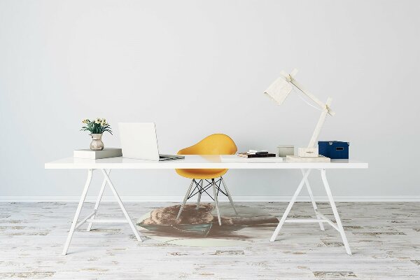Tapis pour chaise de bureau Ours dans un bateau