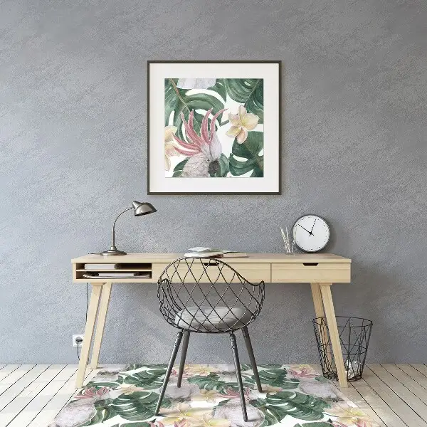 Tapis fauteuil bureau do biura Perroquets tropicaux
