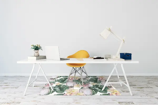 Tapis fauteuil bureau do biura Perroquets tropicaux