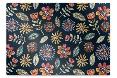 Tapis de chaise de bureau Fleurs colorées