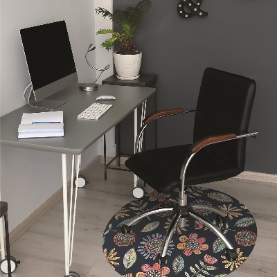 Tapis de chaise de bureau Fleurs colorées