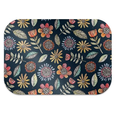 Tapis de chaise de bureau Fleurs colorées