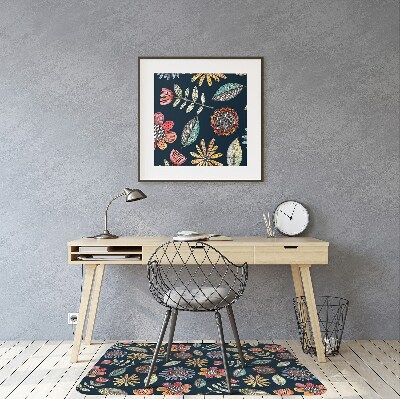 Tapis de chaise de bureau Fleurs colorées