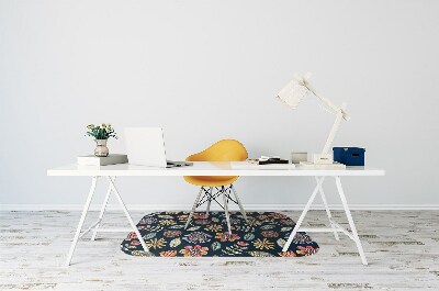 Tapis de chaise de bureau Fleurs colorées