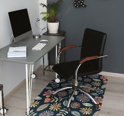 Tapis de chaise de bureau Fleurs colorées