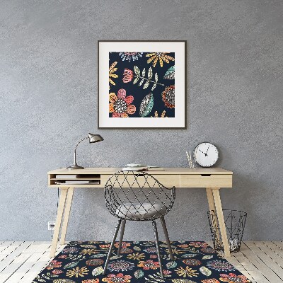 Tapis de chaise de bureau Fleurs colorées