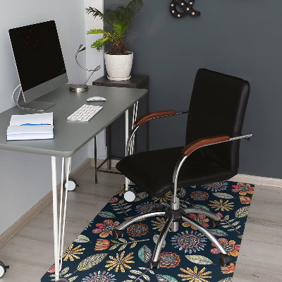 Tapis de chaise de bureau Fleurs colorées