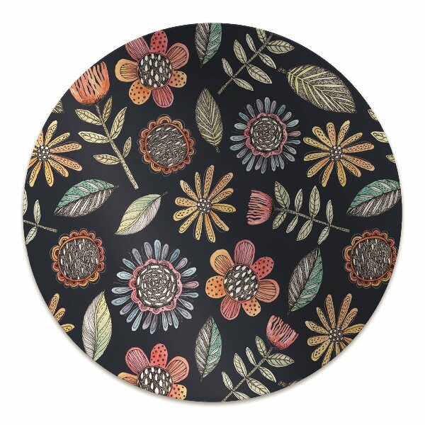 Tapis de chaise de bureau Fleurs colorées